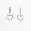 925 Sterling Silver Inlaid Zircon Heart Dangle Earrings