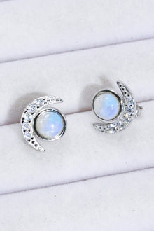  925 Sterling Silver Moonstone Stud Earrings