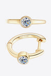 18k Gold-Plated Inlaid Moissanite Huggie Earrings