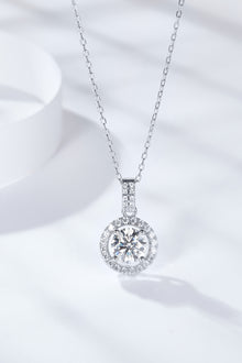  2 Carat Moissanite Round Pendant Necklace