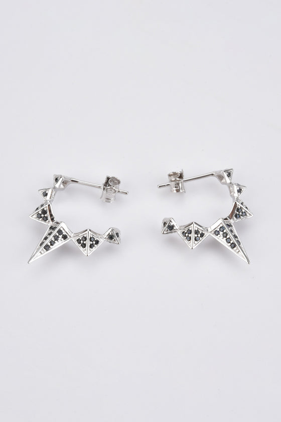 Geometric Zircon Decor 925 Sterling Silver Earrings