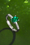 1 Carat Lab-Grown Emerald Side Stone Ring