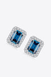 2 Carat Moissanite Stud Earrings in Indigo