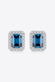  2 Carat Moissanite Stud Earrings in Indigo