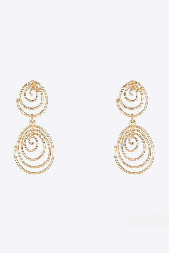 18K Gold-Plated Alloy Spiral Earrings