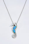 Opal Seahorse 925 Sterling Silver Necklace