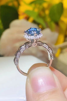  925 Sterling Silver 1 Carat Moissanite Cluster Ring