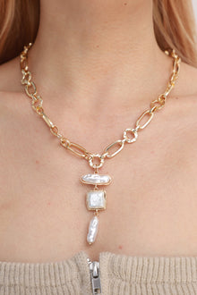  Freshwater Pearl Chunky Chain Necklace