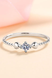  Moissanite Heart 925 Sterling Silver Ring