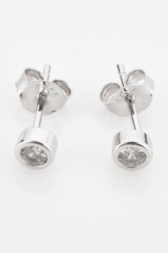 Minimalist Zircon 925 Sterling Silver Earrings