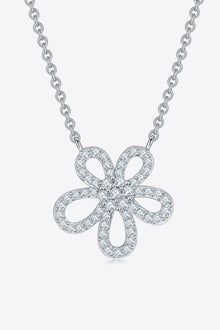  Moissanite Flower Pendant 925 Sterling Silver Necklace