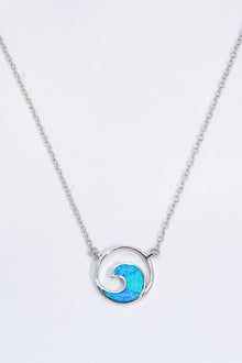  Opal Wave Pendant Necklace