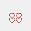 Cutout Heart Shape Wood Earrings