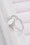 Opal and Zircon Platinum-Plated Ring