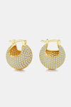 Inlaid Cubic Zirconia Brass Earrings