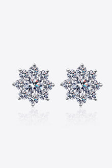  1 Carat Moissanite 925 Sterling Silver Flower Earrings