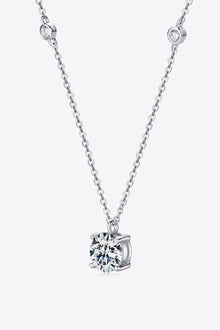  2 Carat Moissanite 4-Prong 925 Sterling Silver Necklace