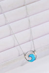 Opal Wave Pendant Necklace