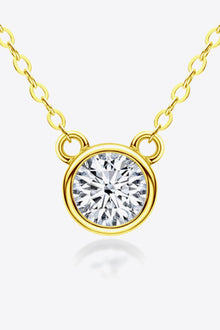  925 Sterling Silver 1 Carat Moissanite Round Pendant Necklace