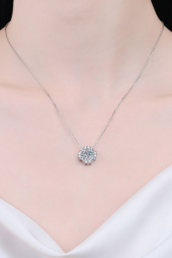 Geometric Moissanite Pendant Chain Necklace