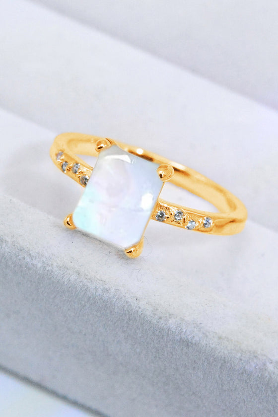 Square Moonstone Ring