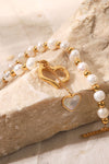 Freshwater Pearl Heart Charm Bracelet