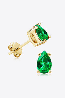  Lab-Grown Emerald Stud Earrings