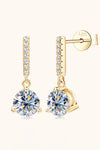 2 Carat Moissanite 925 Sterling Silver Drop Earrings