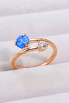 Opal and Zircon Open Ring