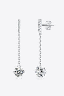  6-Prong Round Moissanite Drop Earrings