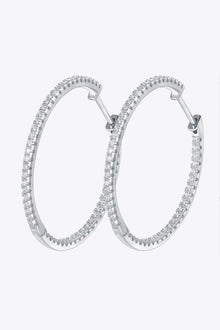  Inlaid Moissanite 925 Sterling Silver Hoop Earrings