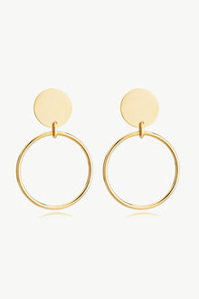  Gold-Plated Stainless Steel Drop Earrings