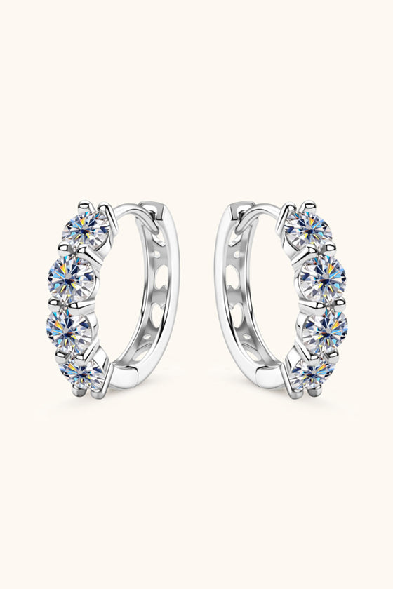 2.4 Carat Moissanite Huggie Earrings