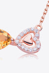 Citrine Heart 925 Sterling Silver Necklace