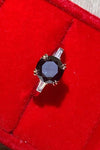 2 Carat Black Moissanite Platinum-Plated Ring