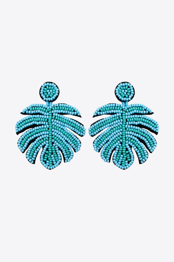 Beaded Banana Leaf Earrings