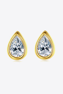  Zircon Teardrop 925 Sterling Silver Stud Earrings