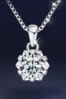  1 Carat Moissanite Pendant Platinum-Plated Necklace