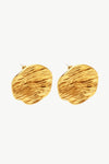 18K Gold-Plated Textured Stud Earrings