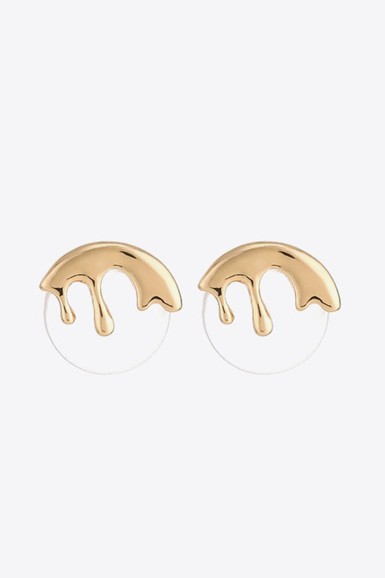 Zinc Alloy and Acetate Stud Earrings