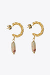 Stainless Steel Natural Stone Drop Earrings