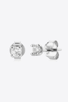  Zircon 925 Sterling Silver Stud Earrings