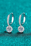 1 Carat Moissanite Rhodium-Plated Drop Earrings