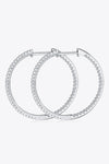 Inlaid Moissanite 925 Sterling Silver Hoop Earrings