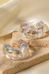 Resin C-Hoop Earrings