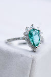 Natural Paraiba Blue Zircon Pear Shape Ring