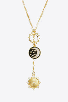  Zircon Sun and Moon Pendant Necklace