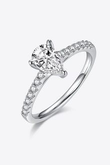  1 Carat Moissanite 925 Sterling Silver Side Stone Ring