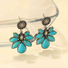 Artificial Turquoise Flower Earrings