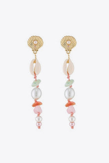  Synthetic Pearl Shell Drop Earrings